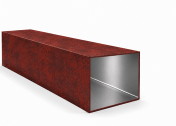 Hliníkový profil 150x150x3 R0,5 - imitace corten
