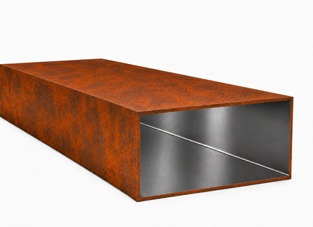 Hliníkový profil 250x100x4 R0,5 - imitace corten