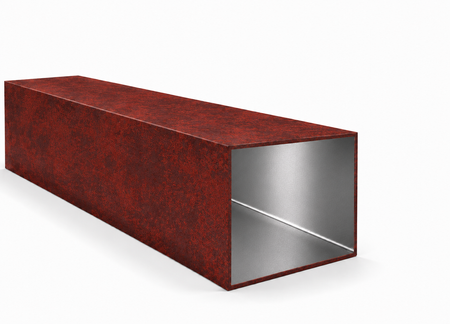 Hliníkový profil 150x150x3 R0,5 - imitace corten