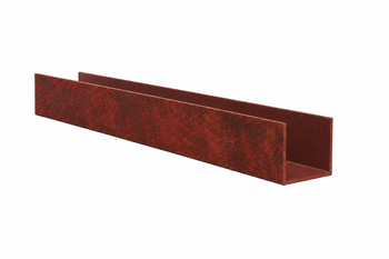 Hliníkový U profil 30x30x2 R0,5 - imitace corten