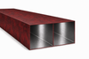 Hliníkový profil 250x100x2,5 R0,5 s přepážkou - imitace corten