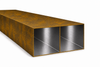 Hliníkový profil 250x100x2,5 R0,5 s přepážkou - imitace corten