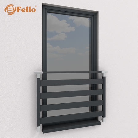 Francouzské zábradlí Classic 4 RAL - vložky z nerezové oceli