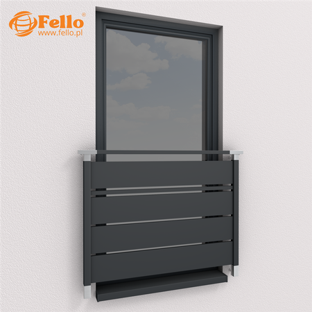 Francouzské zábradlí Solid 109 RAL - vložky z nerezové oceli