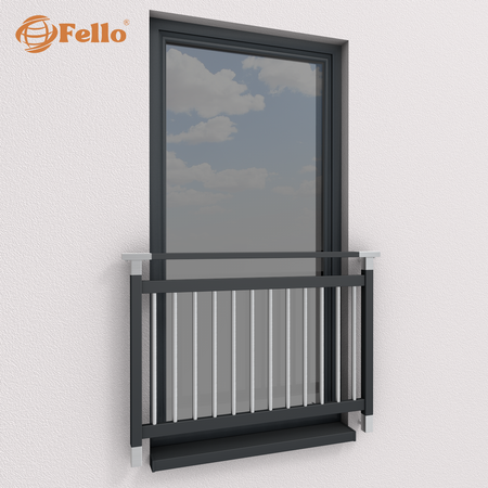 Francouzské zábradlí Moderní RAL - vložky z nerezové oceli