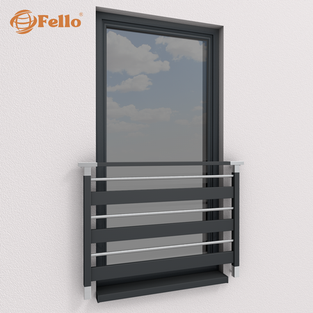 Francouzské zábradlí Různé odstíny RAL - vložky z nerezové oceli