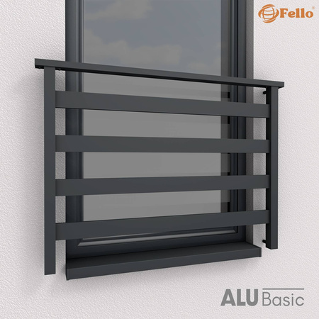 Francouzské zábradlí AluBasic RAL 9005 jemná struktura - expresní doprava