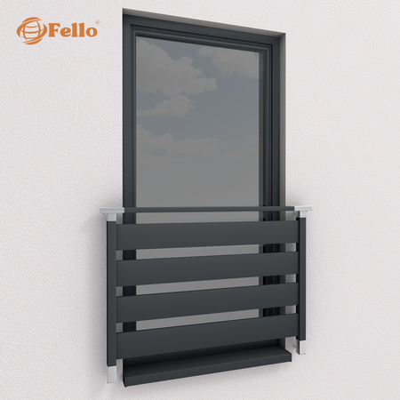 Francouzské zábradlí SIMPLE RAL - vložky z nerezové oceli